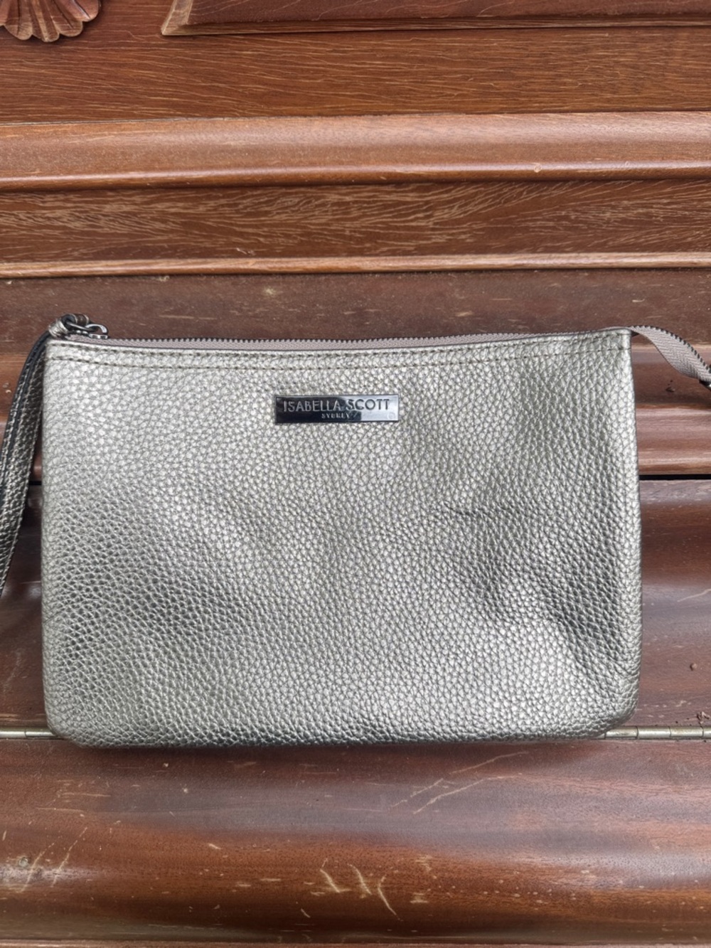 Isabella + A. Scott Silver Wristlet Clutch